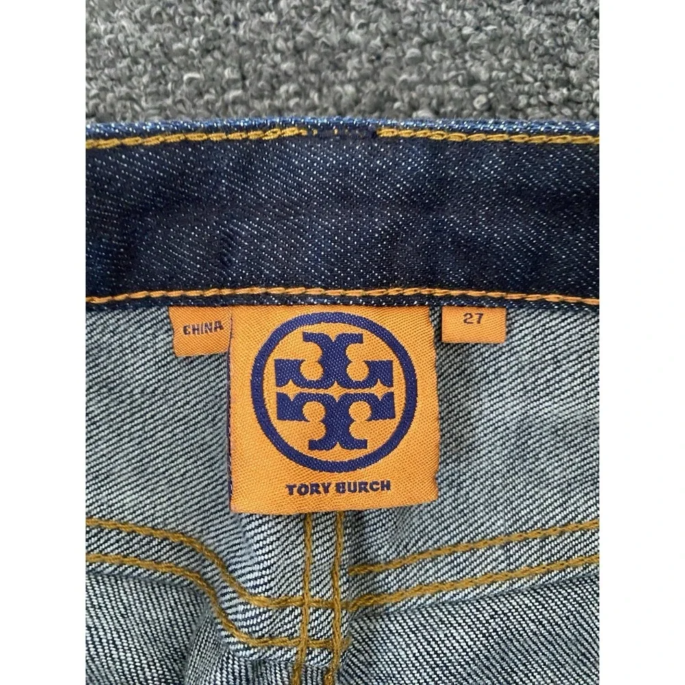 Tory Burch‎ High Waisted Flare Blue Jeans Womens 27x34 Indigo Designer Boho Prep
